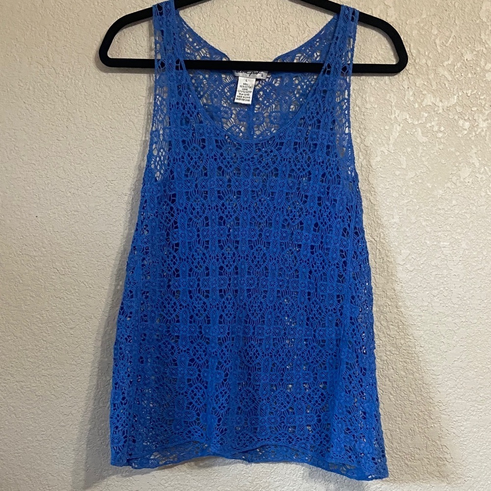 Ultra Pink Crochet Tank Top